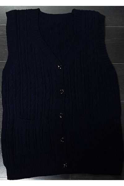 çeçen giyim Women's V-Neck Knitwear Vest Mother Vest Standard Size