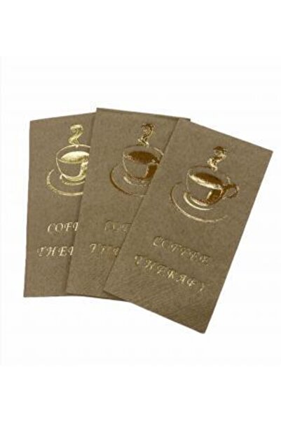 kidspartim منديل علاجي بالقهوة كرافت مطلي بالذهب مقاس 6 × 12 سم