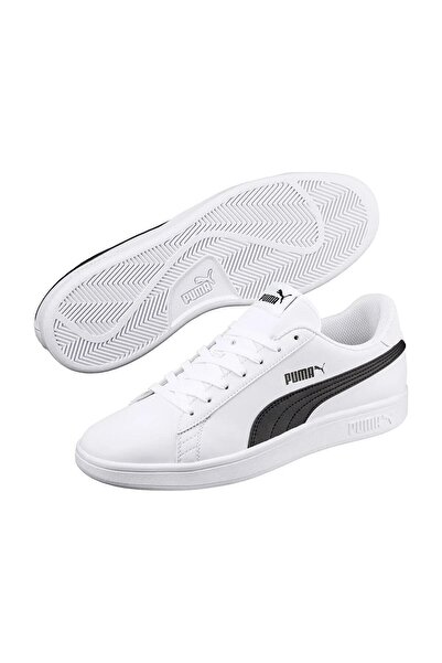 Puma 365160 Smash V2 Buck Beyaz-siyah Unisex Sneaker