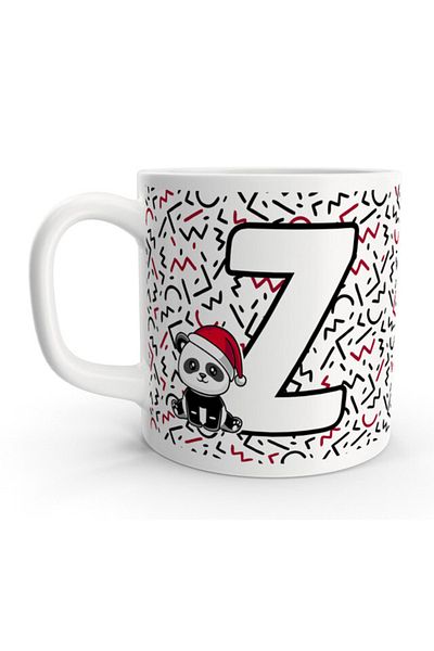 Rock'n Fox Letter Z Cute Panda New Year's Design Letter Mug