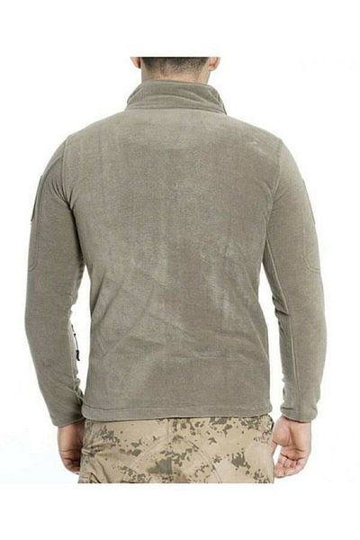 BARIŞ ASKERİ MALZEME Peace Military Mazlzeme Unisex Khaki Color 5 Pocket Zippered Nano Top Coat Fleece