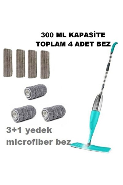 mrtbilisim Water Sprey 300 Ml Su Hazneli Sprey Mop 3 Yedekli Mikrofiber Bez 3...