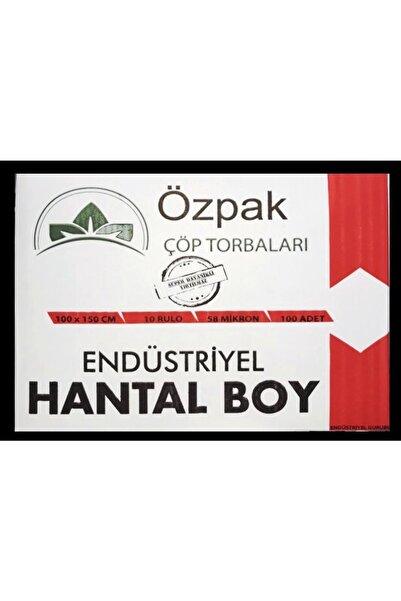 Özpak Endüstriyel Hantal Boy Çöp Torbası 100 Adet 100x150cm 800 gr 10 Rulo