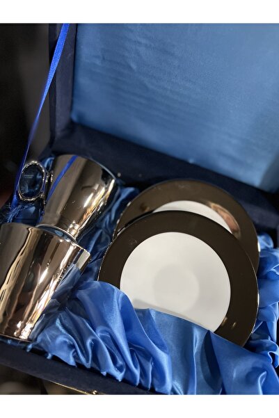 DH Luxury Home Design 2 Li Kadife Kutulu Titanyum Fincan