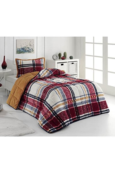 Merinos Σετ Παπλώματος Boris Red Ecru Μονό Πάπλωμα