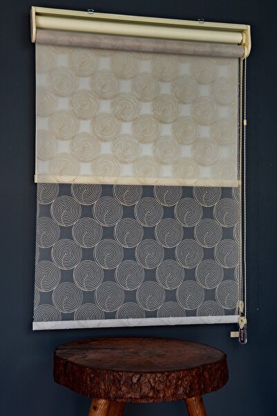 HLMSTOR Çift Mekanizmalı Tül Stor Perde Tül-04 Özel Üretim,alüminyum Kasalı