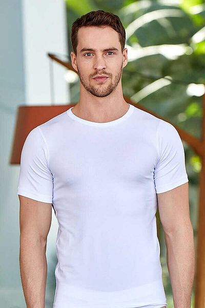 Berrak Men's Lycra Single Jersey Crew Neck Undershirt 1024 12 Pack