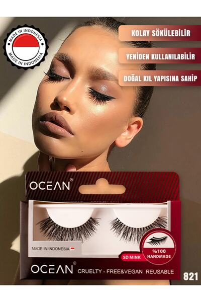 Ocean Doğal Takma Kirpik, Doğal Kıl Yapısı, Bütün Kirpik, Tekrar Uygulanabilir