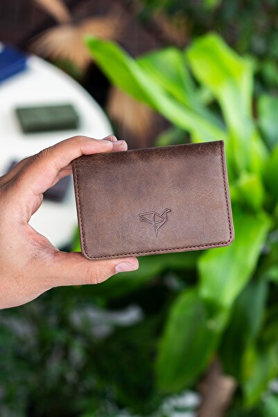 Garbalia Magnet Crazy Leather Brown Unisex Card Holder Wallet