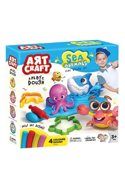 DEDE ** Fun Molds 13 Pieces Sea Animals Molded and Play Dough Educational Set