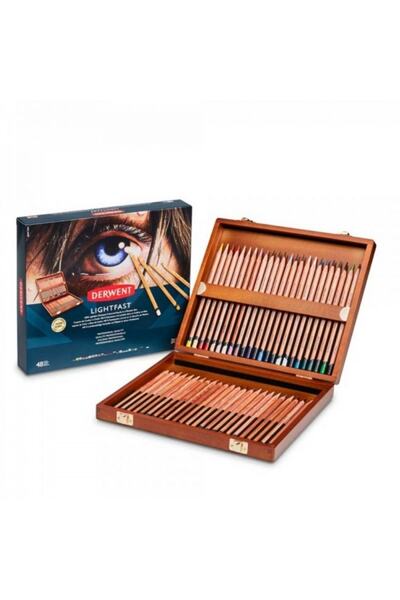 Derwent Lightfast Kuruboya Kalem 48'li Ahşap Kutu