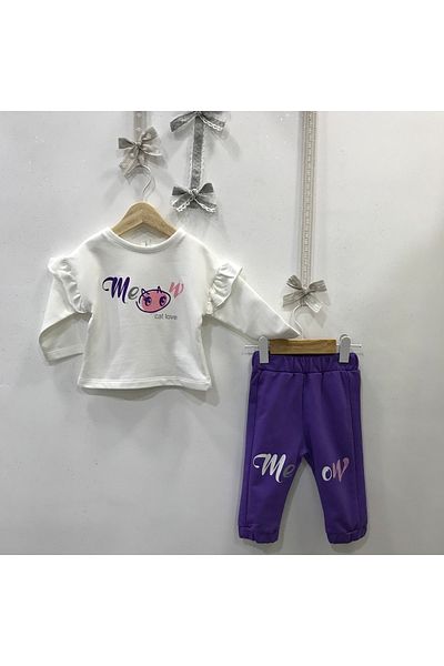 Çikoby Baby Girl Meow Tracksuit Set