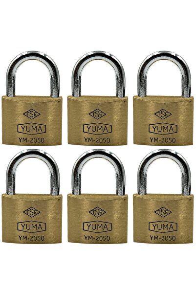 yuma kilit Yuma Standard Padlock Brass Yellow 50 Mm 1 Pack (6 Pieces)