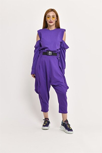 ZTO Kadın Boho Kemer Detay Şalvar Pantalon