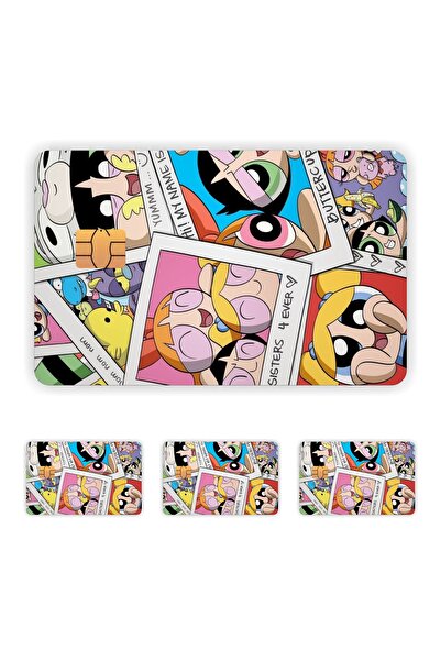 Quart Aksesuar 4 bucăți Powerpuff Girls Card Placare Sticker Card Etichetă 02
