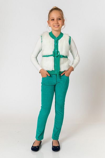 incity Girl's Green Velvet Trousers