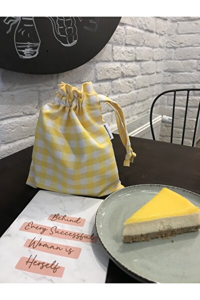 Sumicorn Design Sarı Pötikareli Çevre Dostu Bez Poşet