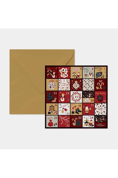 HRS Postcard - Square Greeting Card & Envelope New Year New Year Christmas
