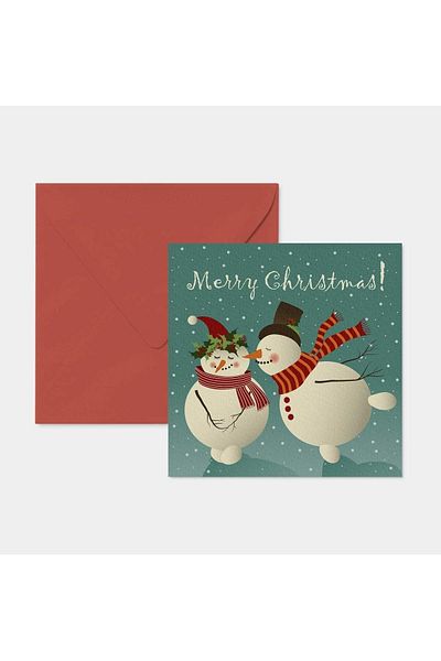 HRS Postcard - Square Greeting Card & Envelope New Year New Year Christmas