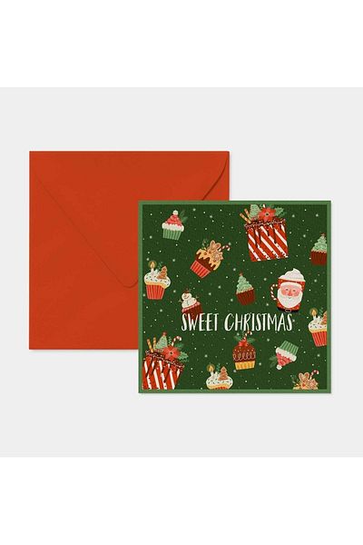 HRS Postcard - Square Greeting Card & Envelope New Year New Year Christmas