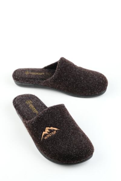 GEZER Papuci de casă pentru bărbați cu talpă cu velcro de iarnă