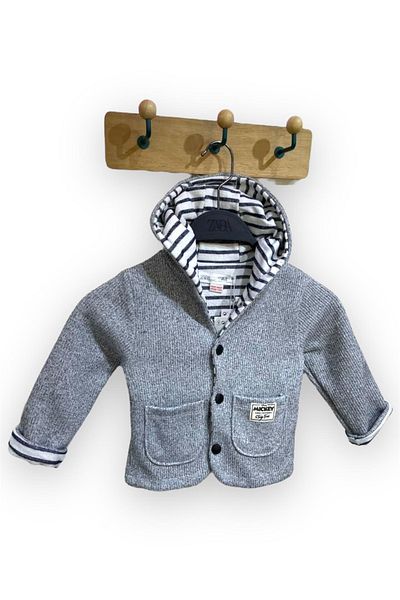 Pink Hippo Kids Unisex Hooded Children's Cardigan Jacket with Combed Cotton Lining