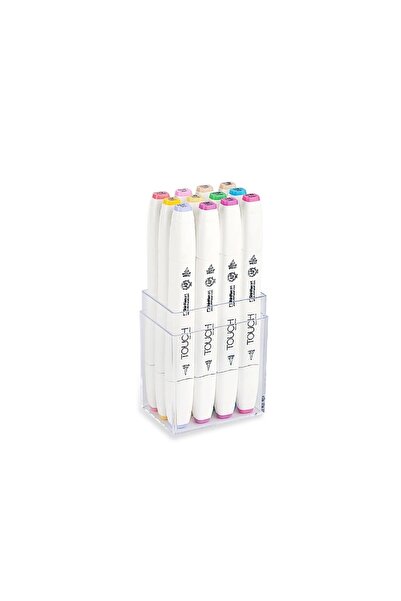 Shinhan Art Touch Twın Brush Pen : Çift Taraflı Marker Seti : 12'li Pastel Re...