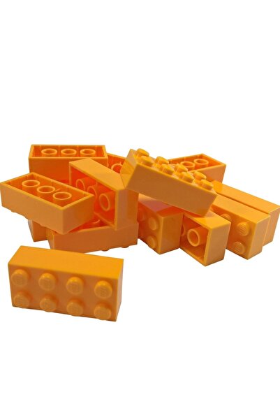 LEGO Orjinal Aksesuar Moc Custom Creator Brick 2 X 4 Tuğla Açık Turuncu 4 Ade...