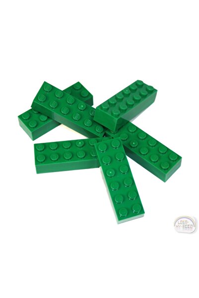 LEGO الملحق الأصلي Moc Custom Creator Brick 2 X 6 Brick Green سيتم إرسال 4 قطع