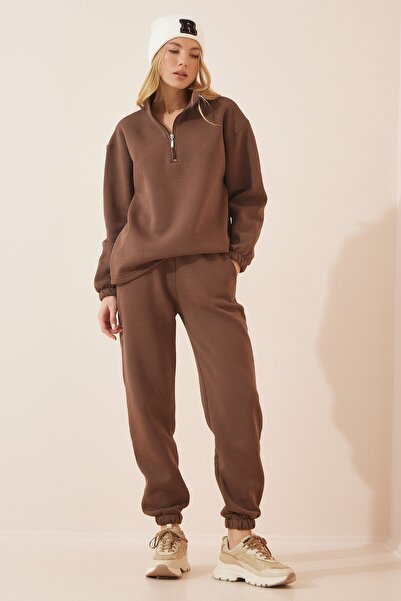 Happiness İstanbul Sweatsuit - Brown - Regular fit