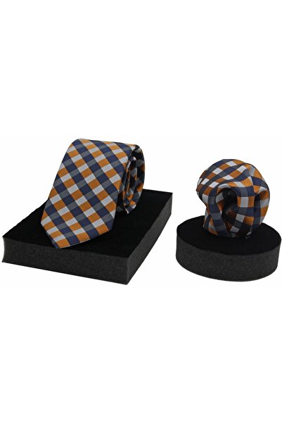 N-CHIC Man Tiny Plaid Italian Microfiber Woven Tie and Handkerchief Set Gift ...