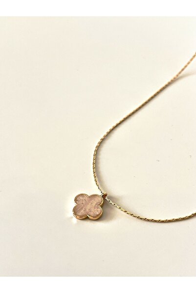 Ladies&Gentlemen Sedefli Yonca Altın Kaplama Tasarım Kolye