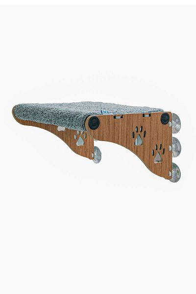 ATA HOME Large Size New Wooden Cat Bed Sticking on Glass Glass Bed Terrace with Suction Cups