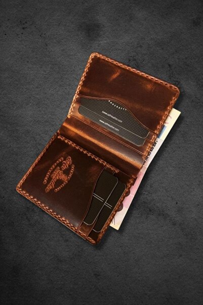 DeriBoss Шкіряний гаманець - Спеціальний ефект Marron, божевільний дизайн