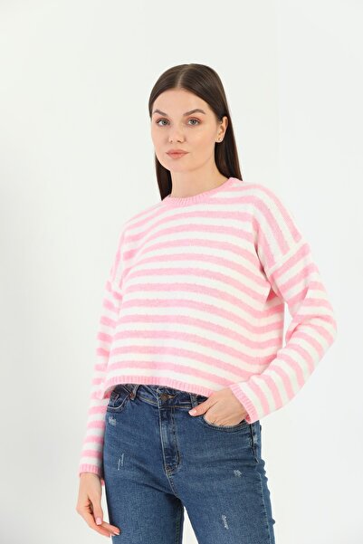 youknitwear you Angora Prugasto Džemper