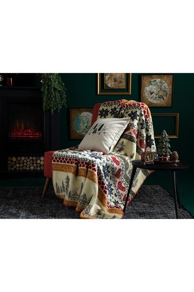 English Home Ακρυλική κουβέρτα τηλεόρασης Winterfell 130x170 cm Navy μπλε-κόκκινο