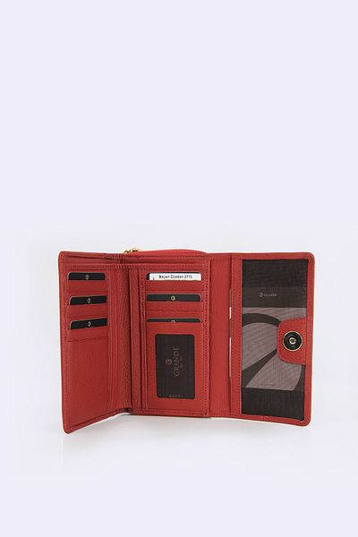 By Hakan Grande 2715 Жълт аксесоар Портфейл от 100% естествена кожа, червен