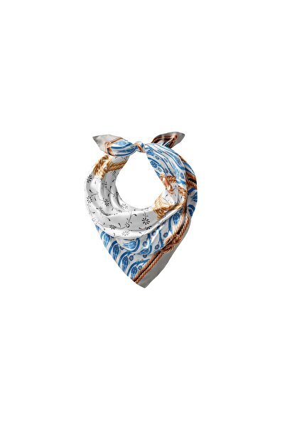 ipekevi Μαντήλι από ασημί σατέν μετάξι μοντέλο 01