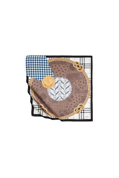 ipekevi Μαύρο σατέν μεταξωτό μαντήλι μοντέλο 03