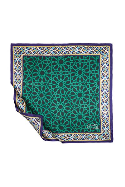 ipekevi Πράσινο Μαντήλι Σατέν Μεταξωτό Μοντέλο 05