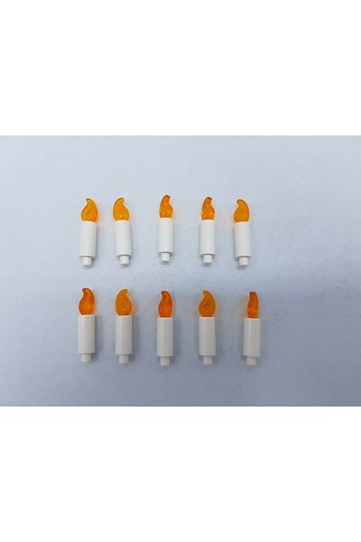 LEGO Original Accessory Moc Minifigure Minifigure White Candle Transparent Orange Fire 2 Pieces to Send