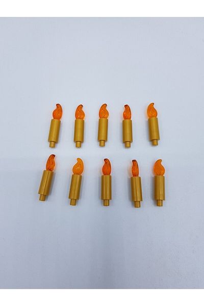 LEGO Original Accessory Moc Minifigure Minifigure Gold Candle Transparent Orange Fire 2 Pieces to Send