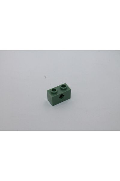 LEGO Original Accessory Moc Technic Brick 1 X 2 Axle Perforated Brick Sand Green 4 Pieces Will Be Sent