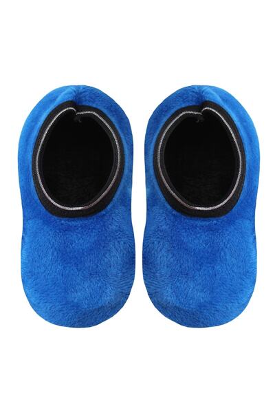 UNLIMITED LEGWEAR 2'li Mavi Eğlenceli Desenli Altı Kaymaz Çocuk Ev Patiği 6-8 Yaş