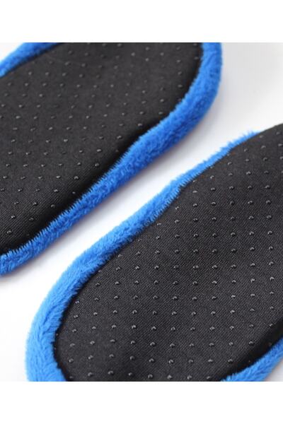 UNLIMITED LEGWEAR 2'li Mavi Eğlenceli Desenli Altı Kaymaz Çocuk Ev Patiği 6-8 Yaş