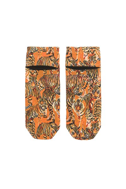 FARM ANİMALS Оранжеви чорапи с тигров мотив