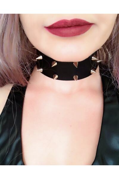 VEGAROKS Çift Sıra Spike Kalın Choker