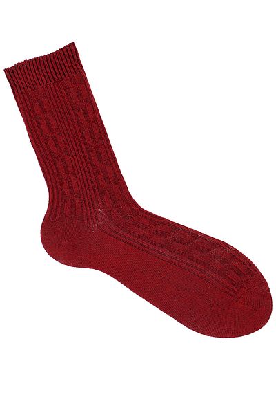 A CLASSE Thick Winter Hair Knit Claret Red Men's Socks