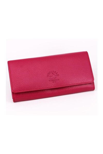 WEST POLO CÜZDAN Дамски розов портфейл от естествена кожа 622488