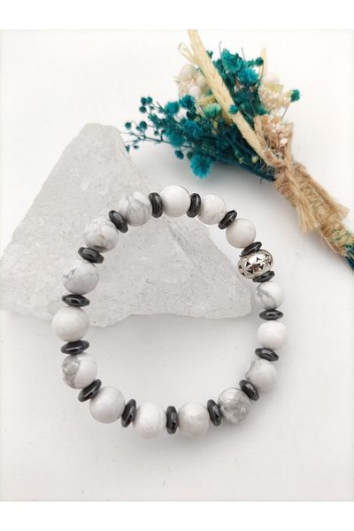 Stoneage From Howlite and Hematite Stones